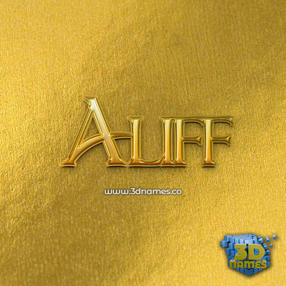aliff in All Gold style - 3D name wallpaper