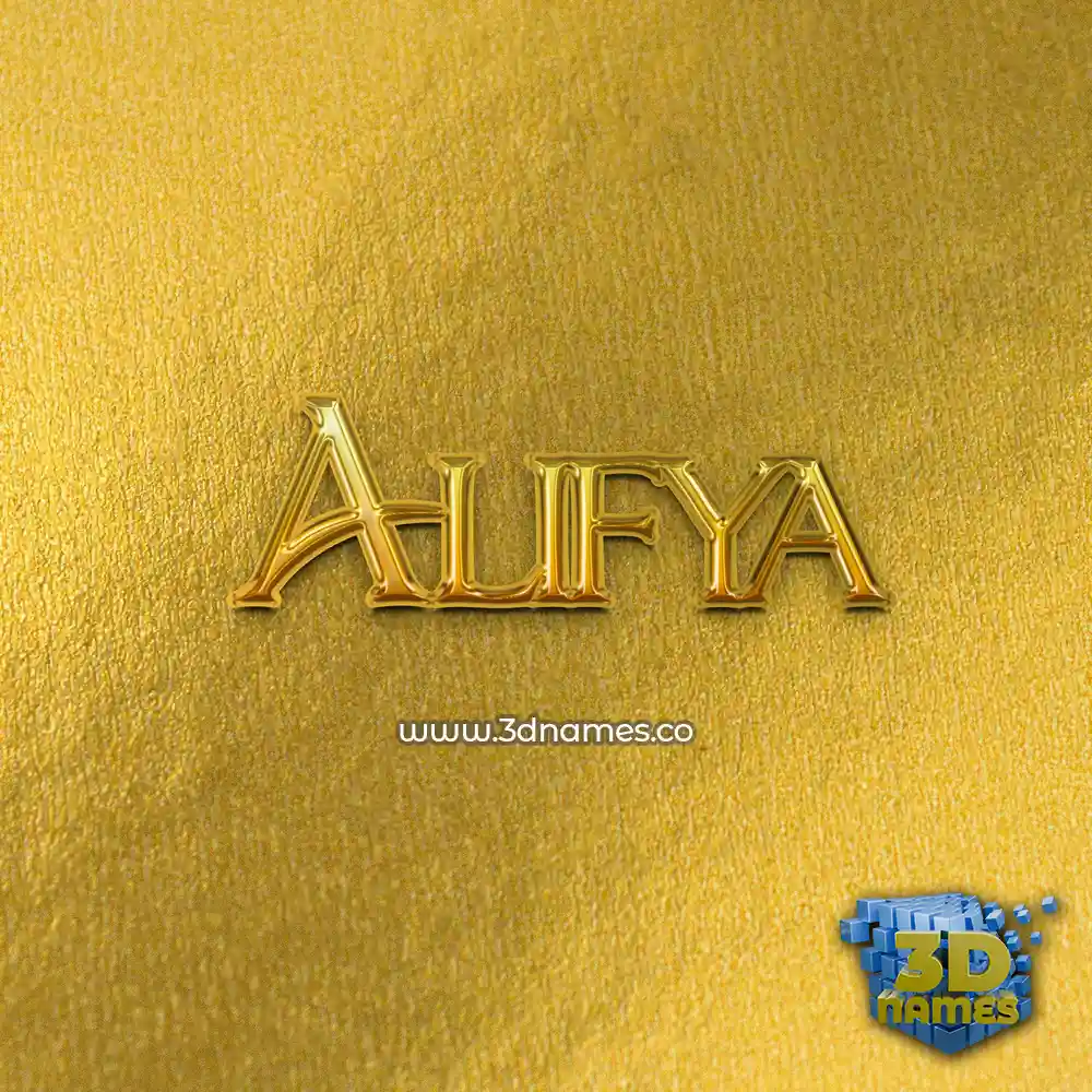 alifya in All Gold style - 3D name wallpaper