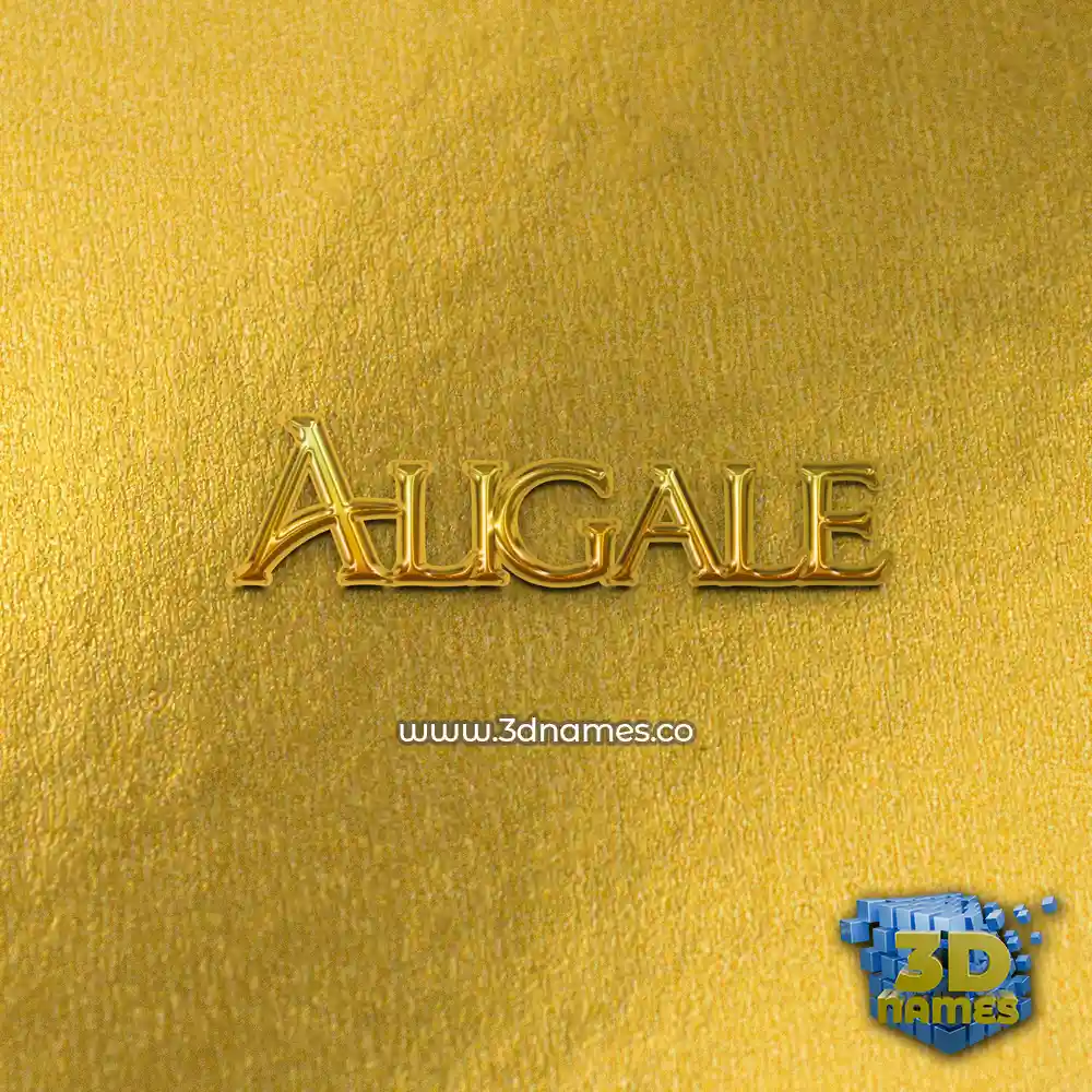 aligale in All Gold style - 3D name wallpaper