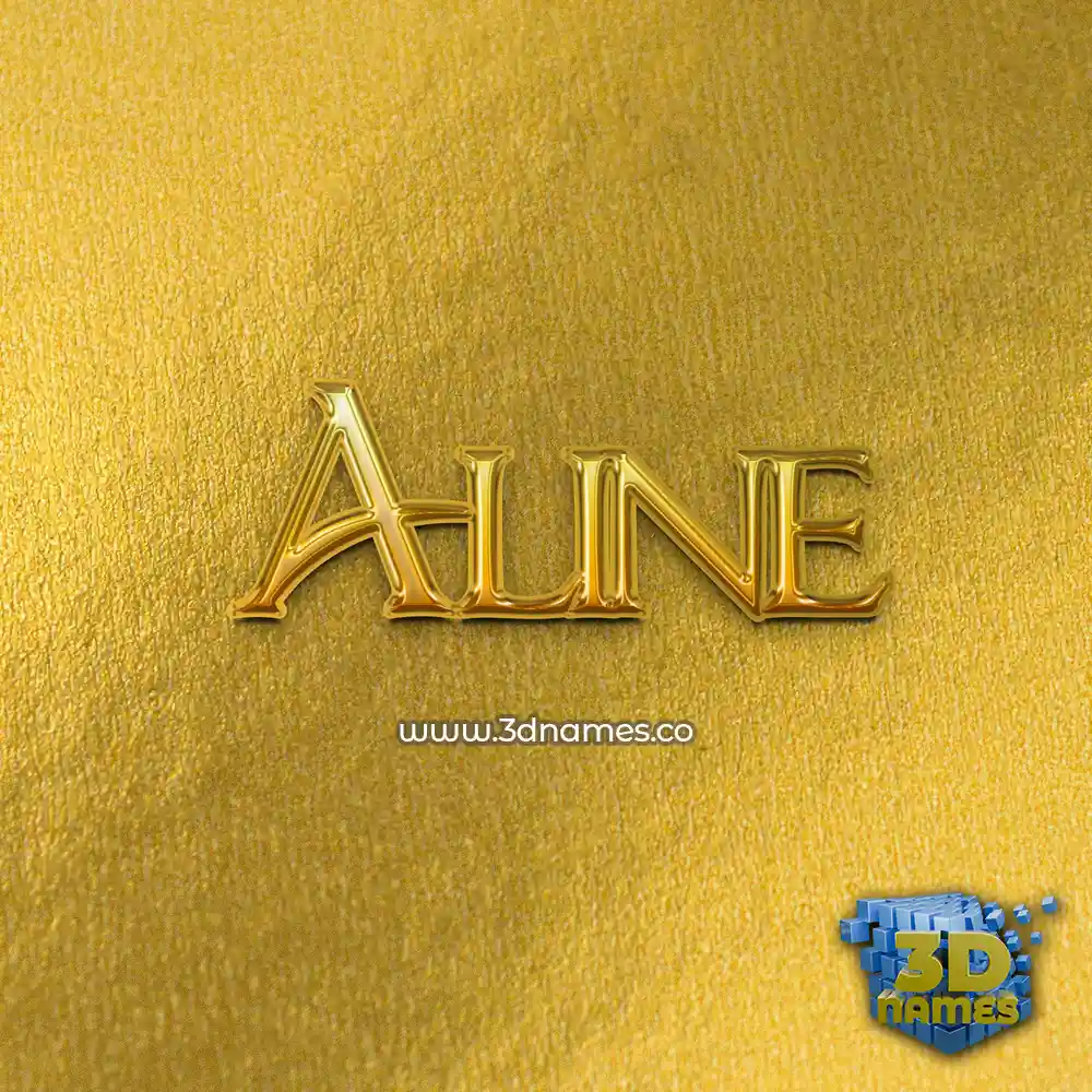 aline in All Gold style - 3D name wallpaper