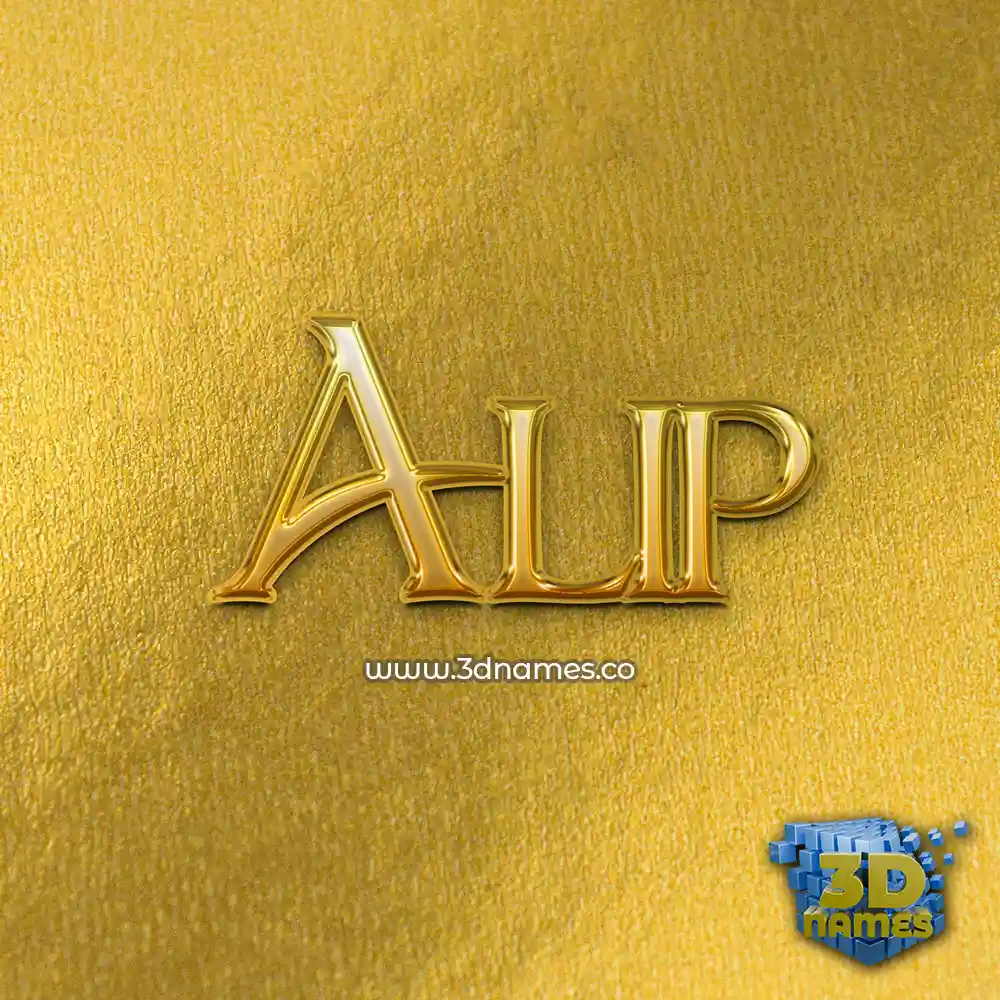 alip in All Gold style - 3D name wallpaper