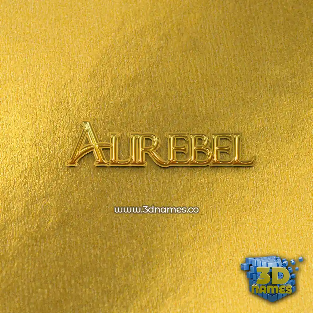 alirebel in All Gold style - 3D name wallpaper
