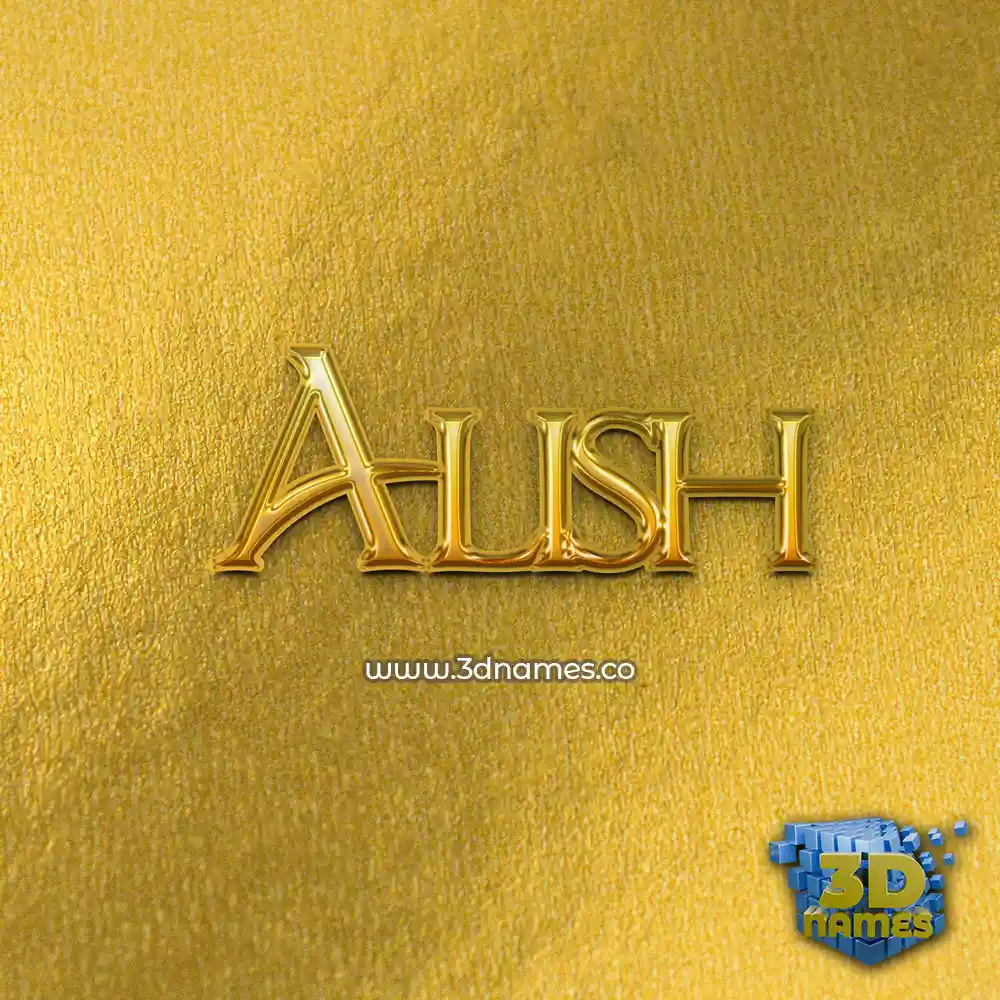 alish in All Gold style - 3D name wallpaper