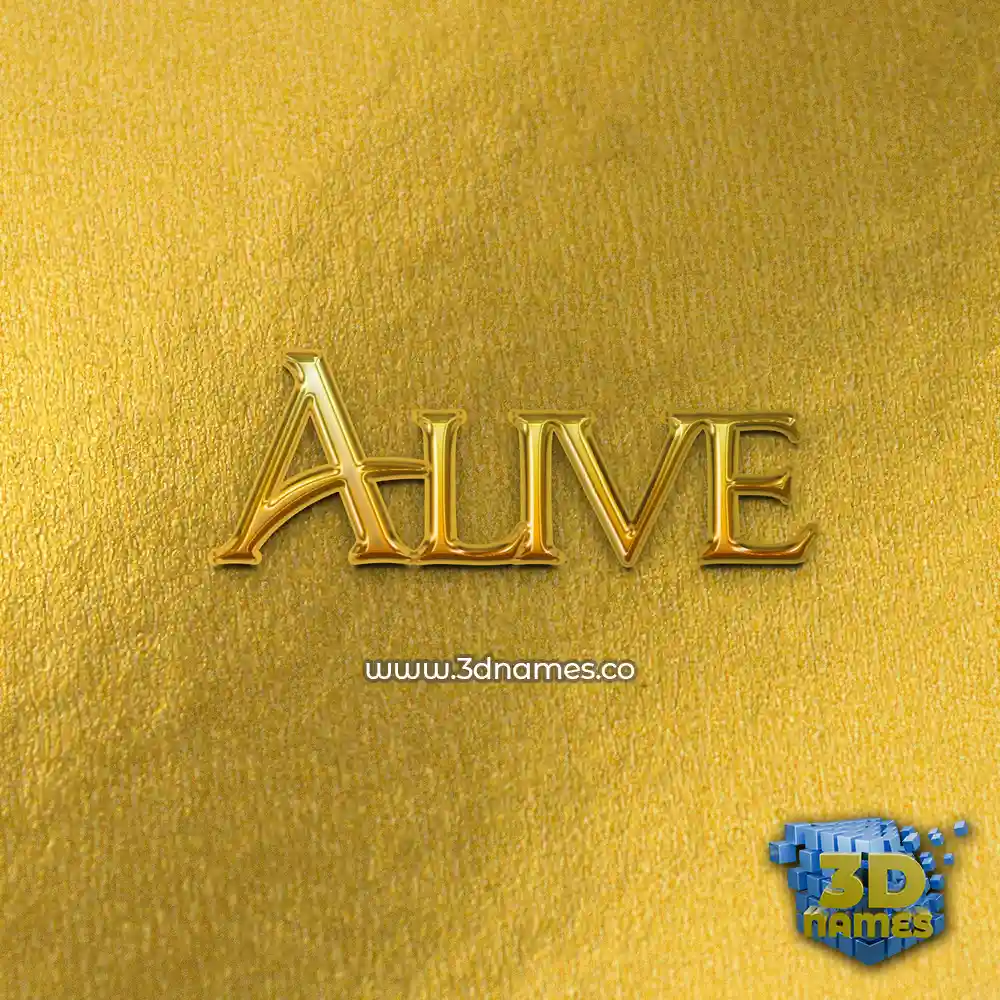 alive in All Gold style - 3D name wallpaper
