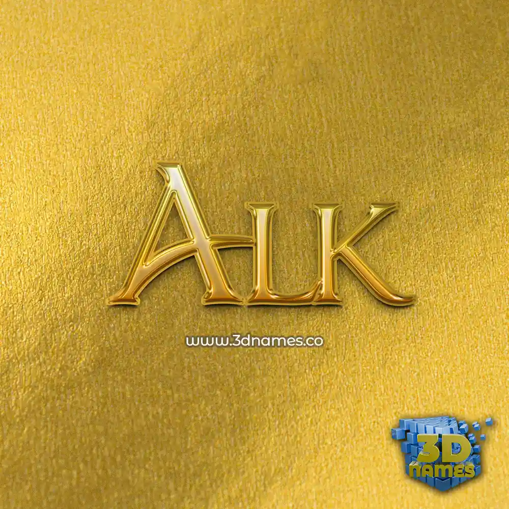 alk in All Gold style - 3D name wallpaper