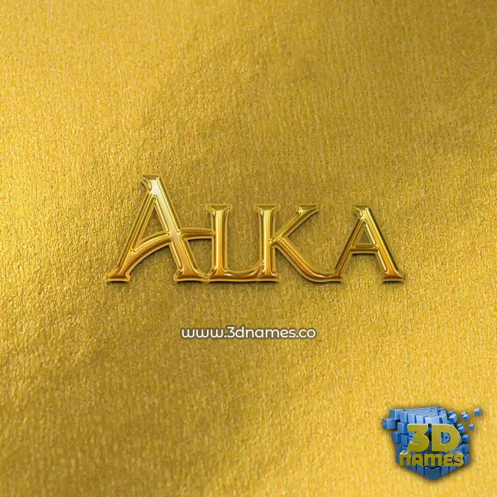 alka in All Gold style - 3D name wallpaper