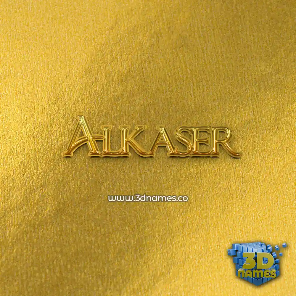 alkaser in All Gold style - 3D name wallpaper