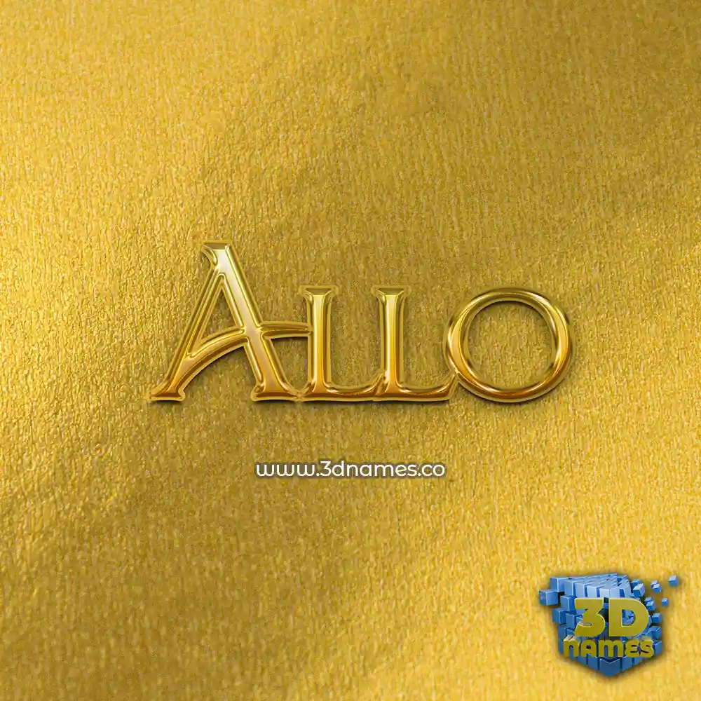 allo in All Gold style - 3D name wallpaper