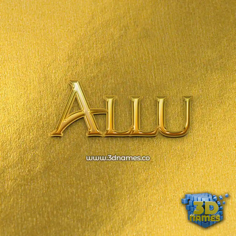 allu in All Gold style - 3D name wallpaper