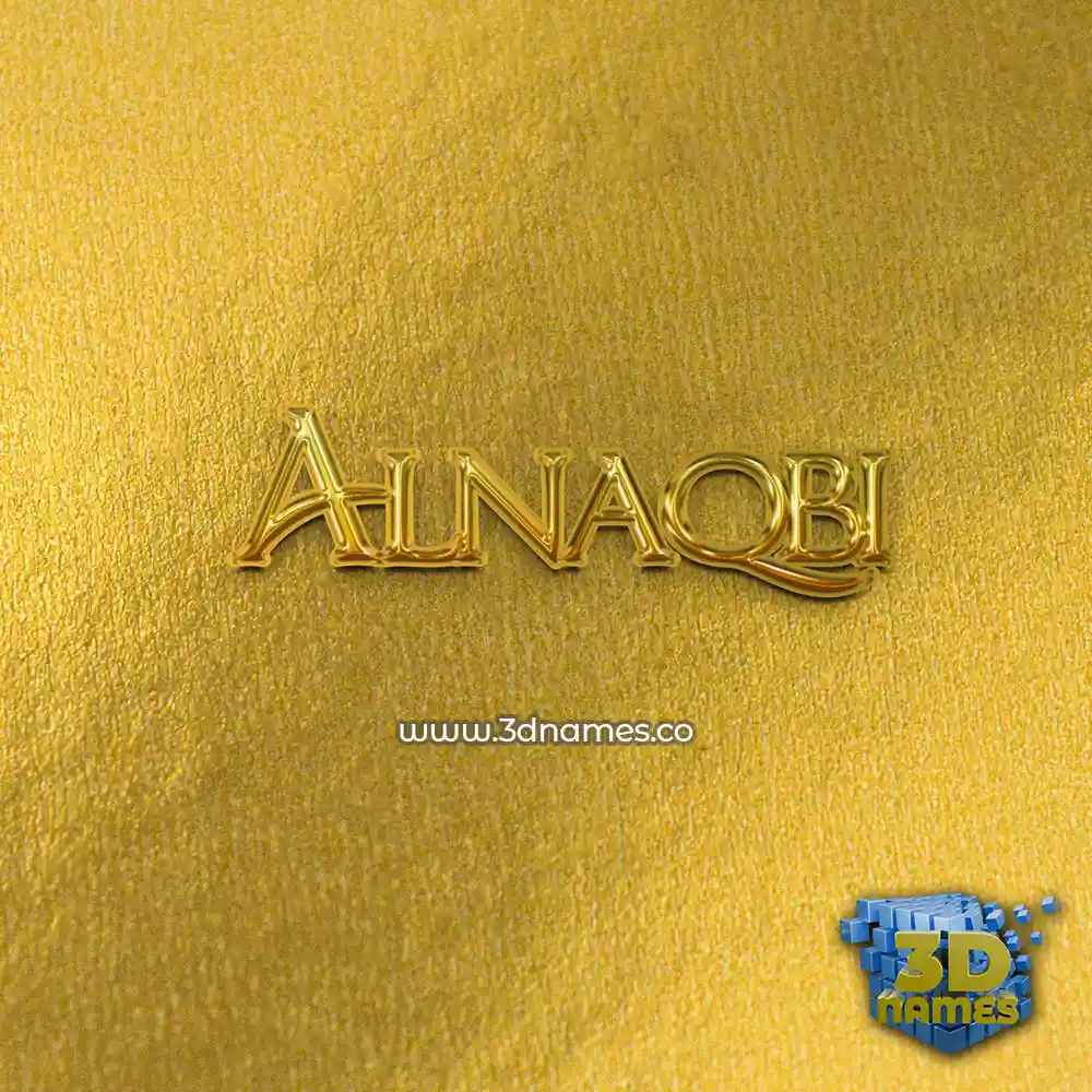 alnaqbi in All Gold style - 3D name wallpaper