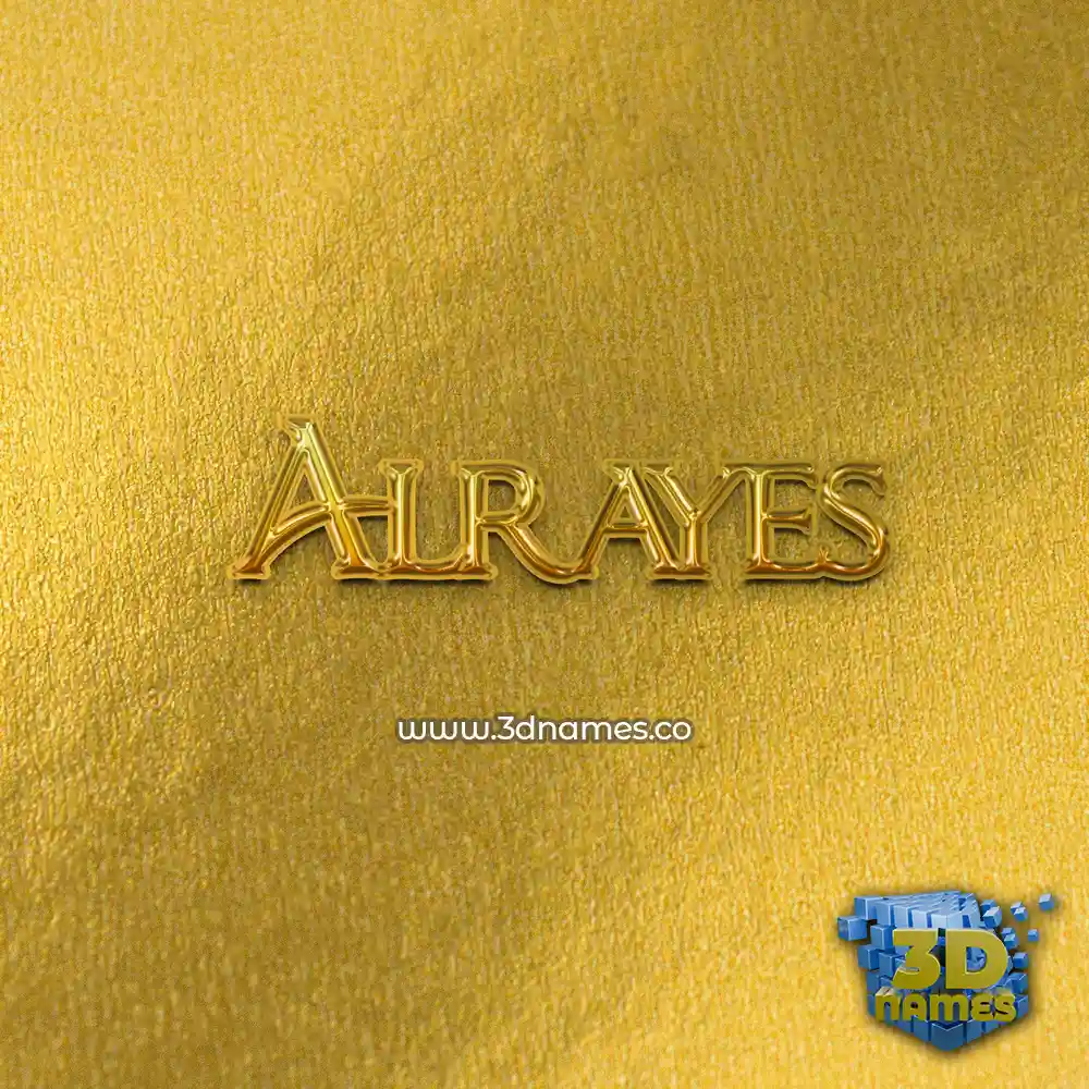 alrayes in All Gold style - 3D name wallpaper