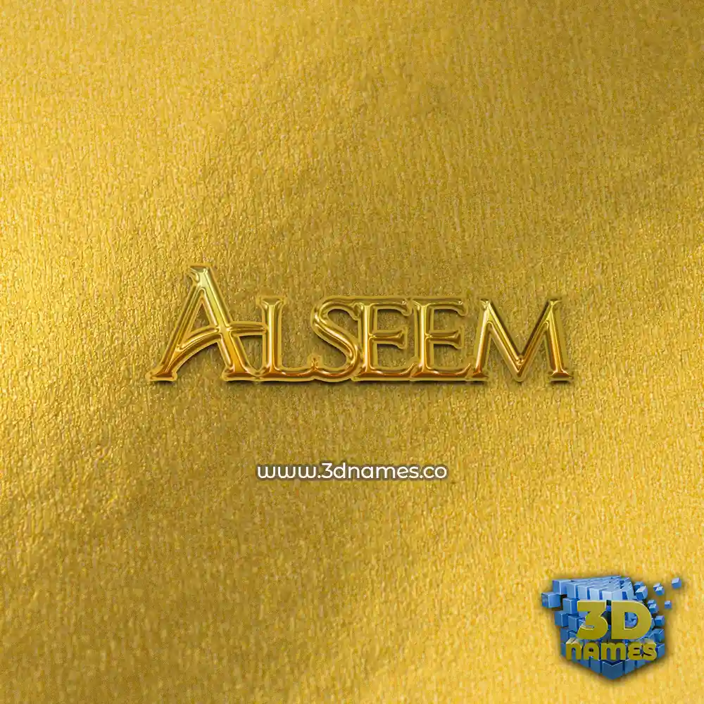 alseem in All Gold style - 3D name wallpaper