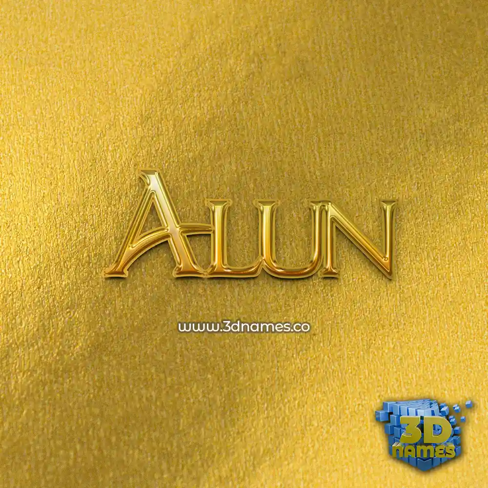 alun in All Gold style - 3D name wallpaper