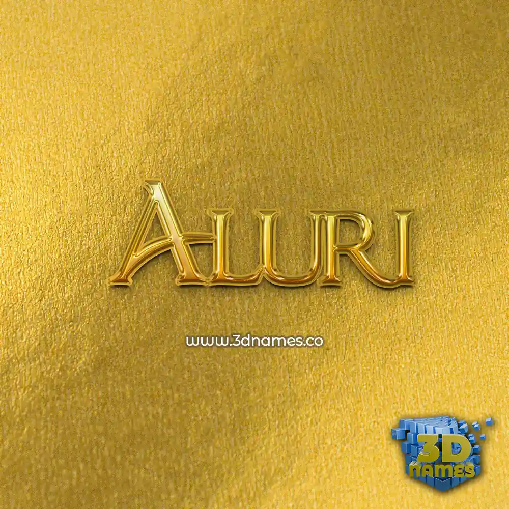 aluri in All Gold style - 3D name wallpaper