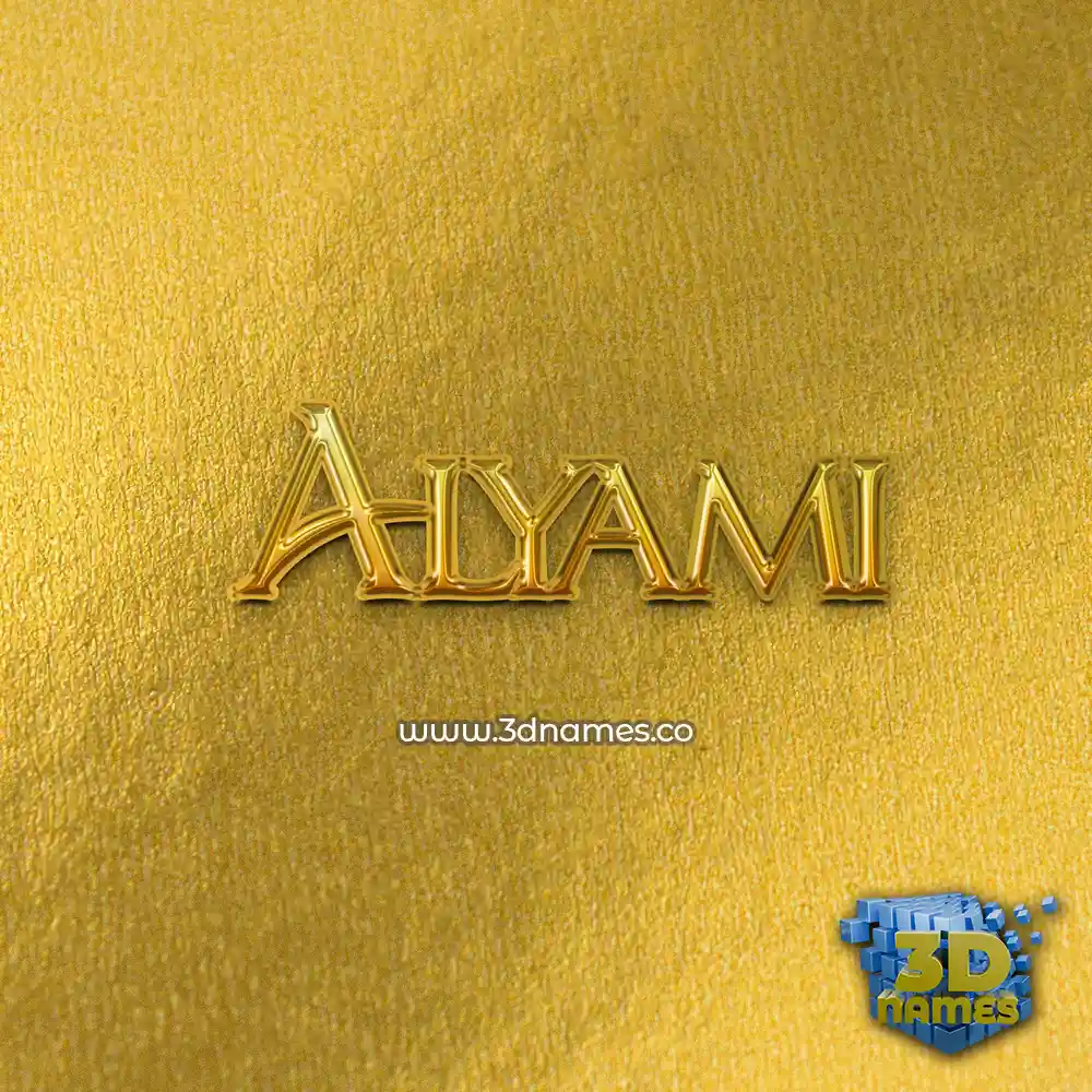 alyami in All Gold style - 3D name wallpaper
