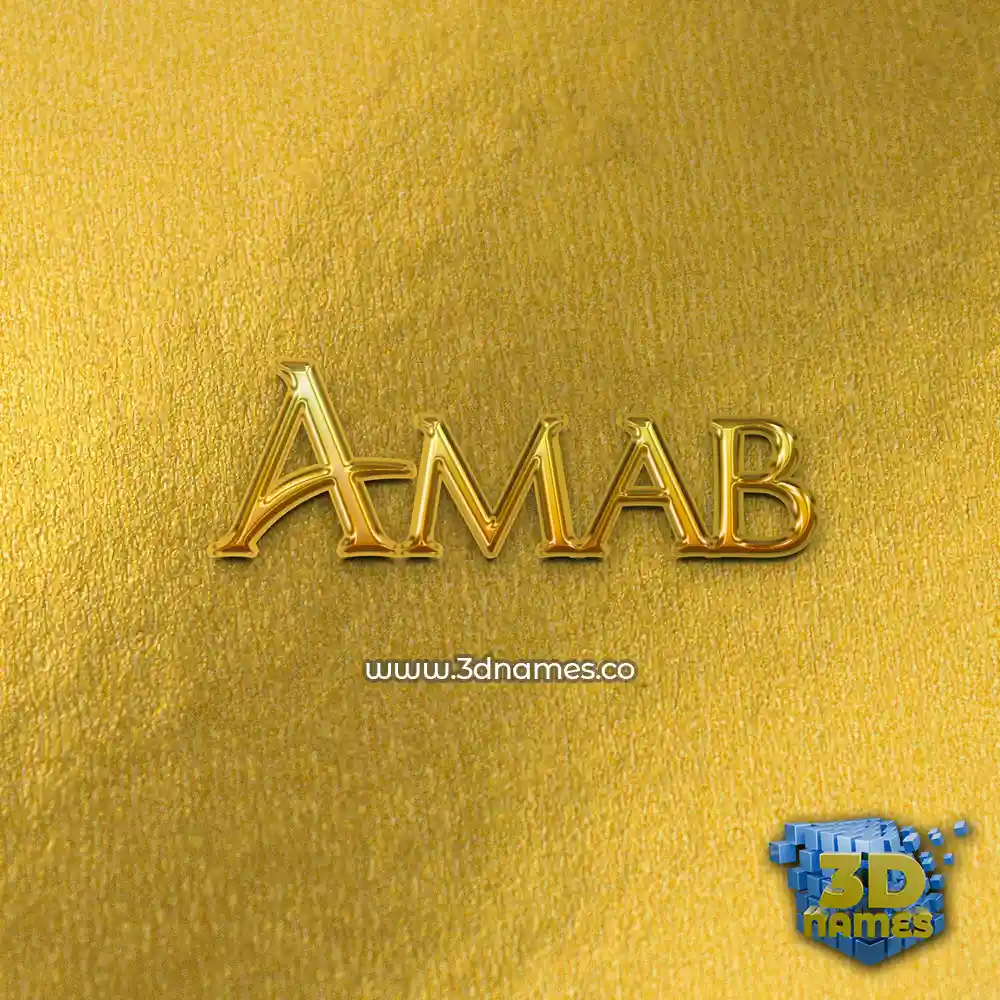 amab in All Gold style - 3D name wallpaper