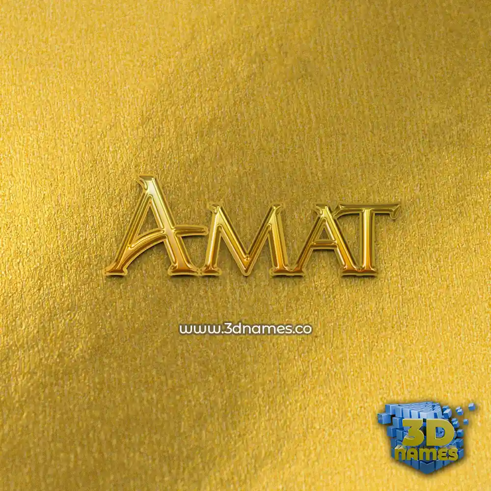 amat in All Gold style - 3D name wallpaper