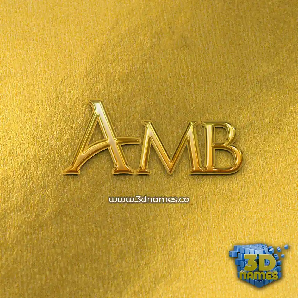 amb in All Gold style - 3D name wallpaper