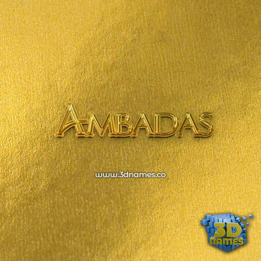 ambadas in All Gold style - 3D name wallpaper