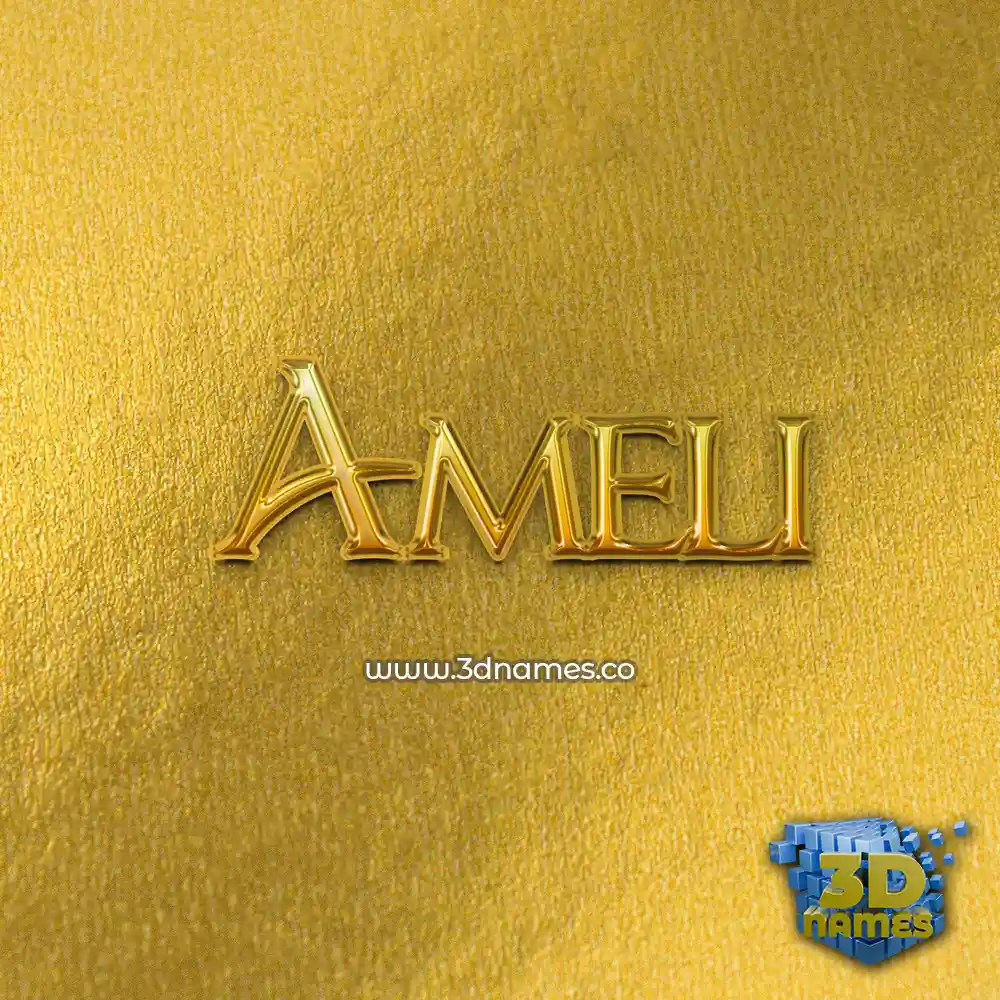 ameli in All Gold style - 3D name wallpaper