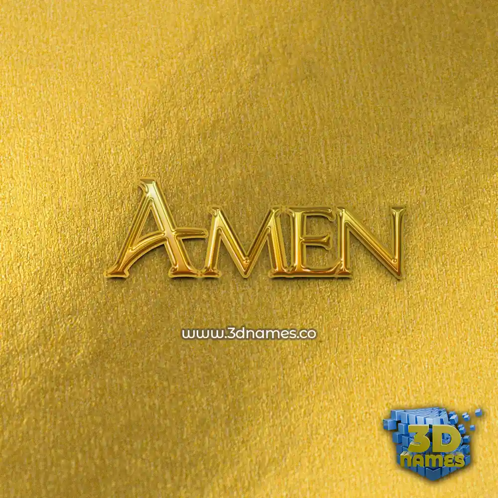 amen in All Gold style - 3D name wallpaper