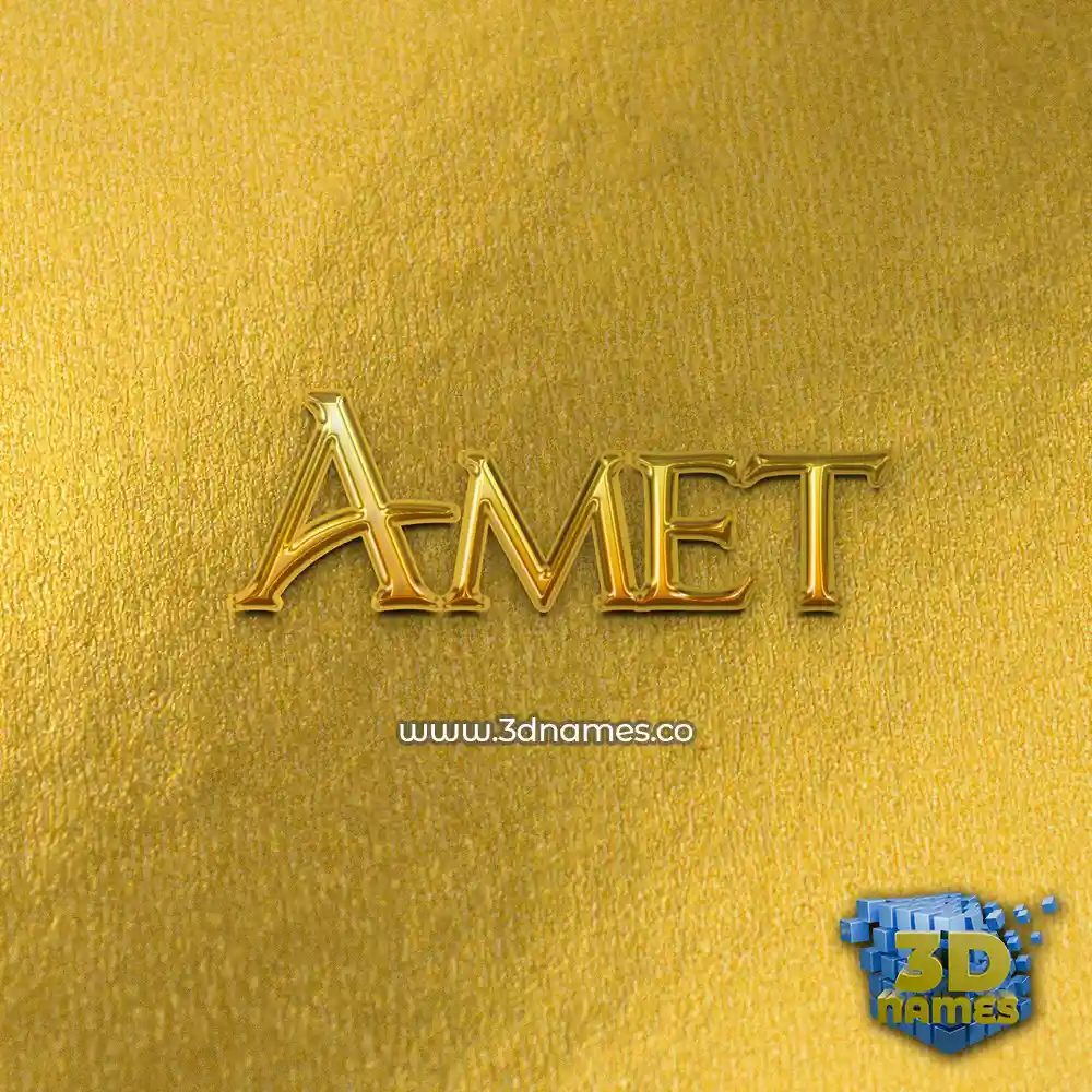amet in All Gold style - 3D name wallpaper