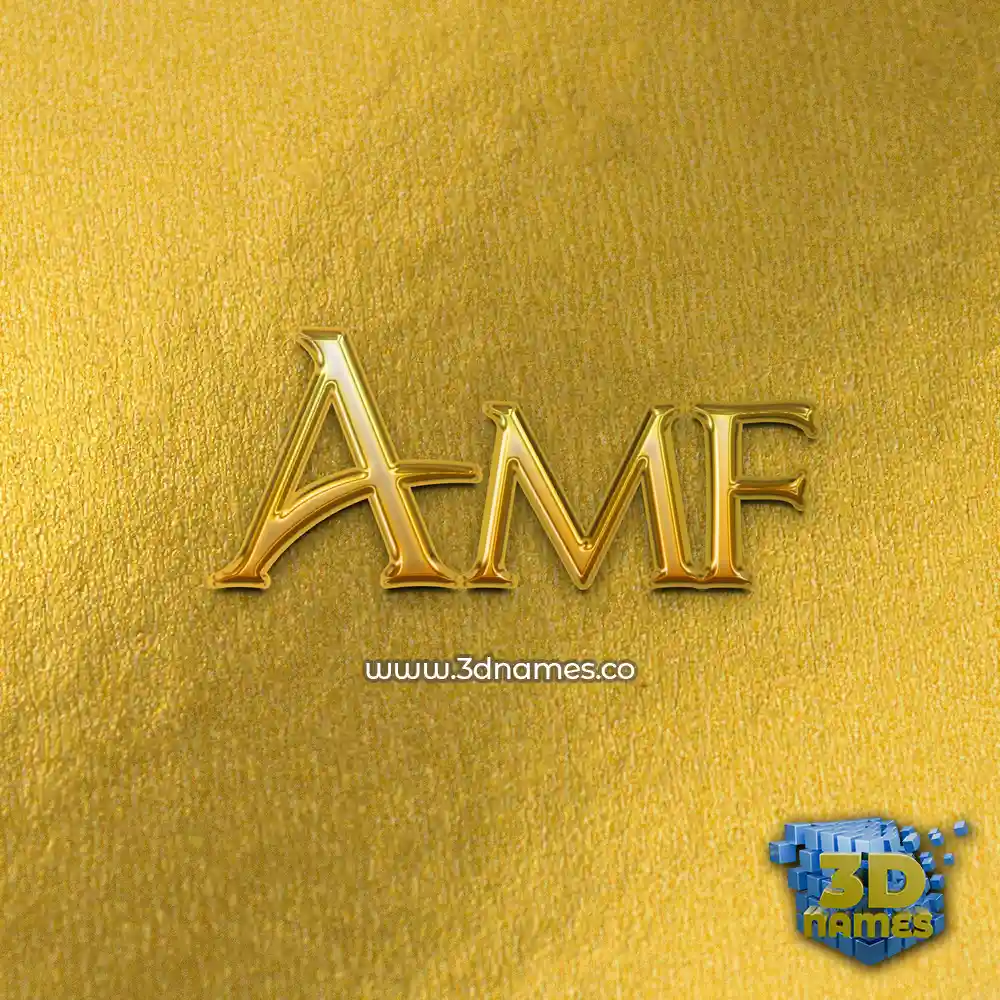 amf in All Gold style - 3D name wallpaper
