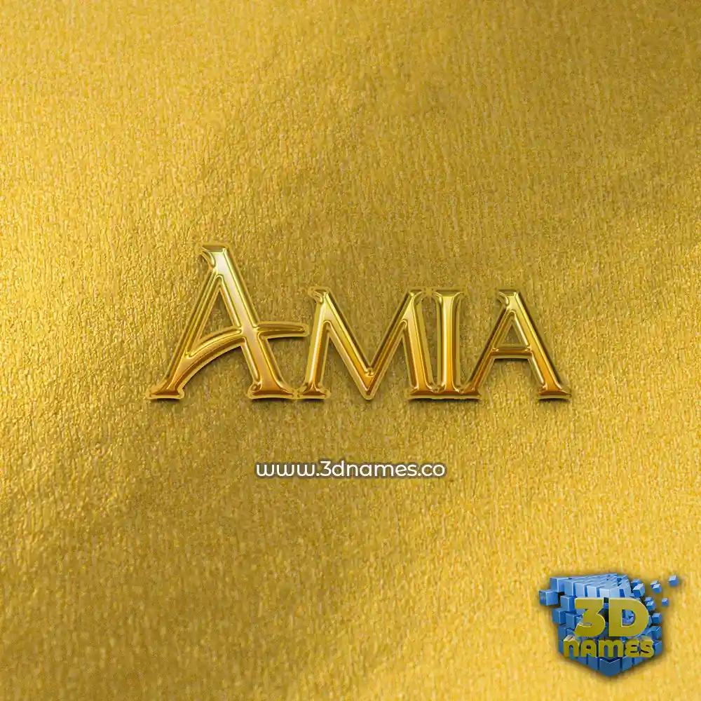 amia in All Gold style - 3D name wallpaper