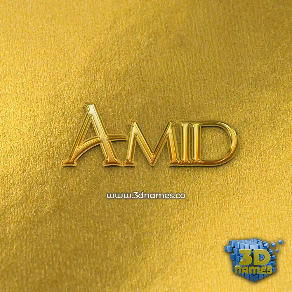 amid in All Gold style - 3D name wallpaper