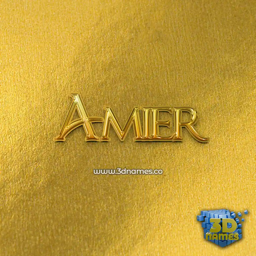 amier in All Gold style - 3D name wallpaper