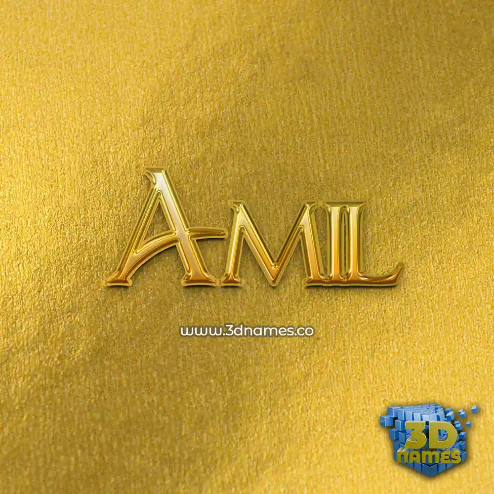 amil in All Gold style - 3D name wallpaper