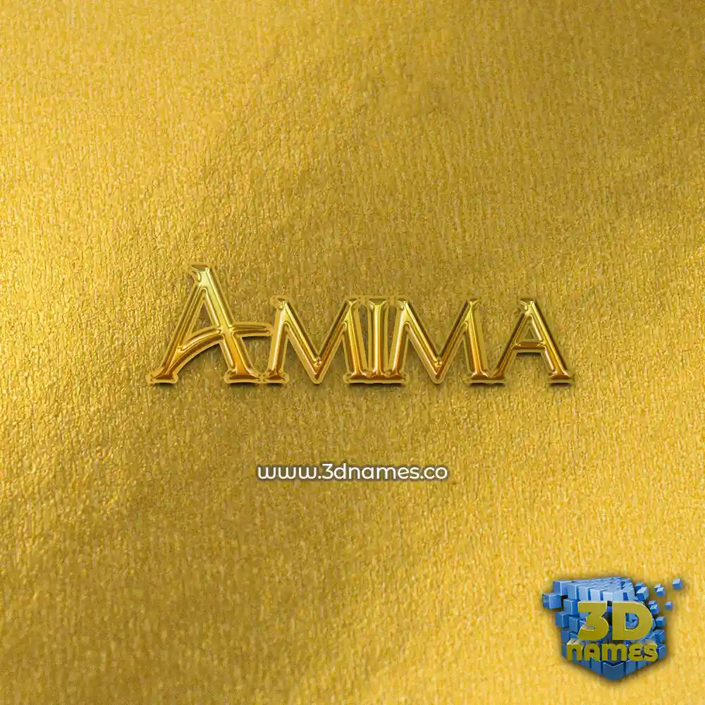 amima in All Gold style - 3D name wallpaper