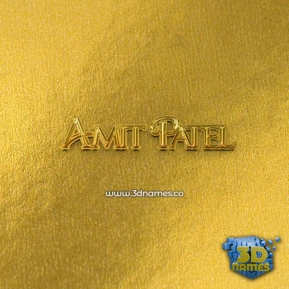 amit patel in All Gold style - 3D name wallpaper