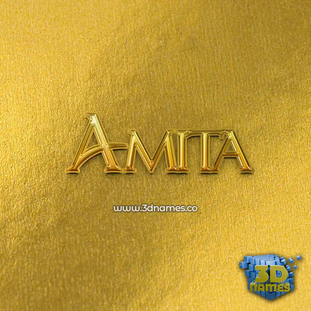 amita in All Gold style - 3D name wallpaper