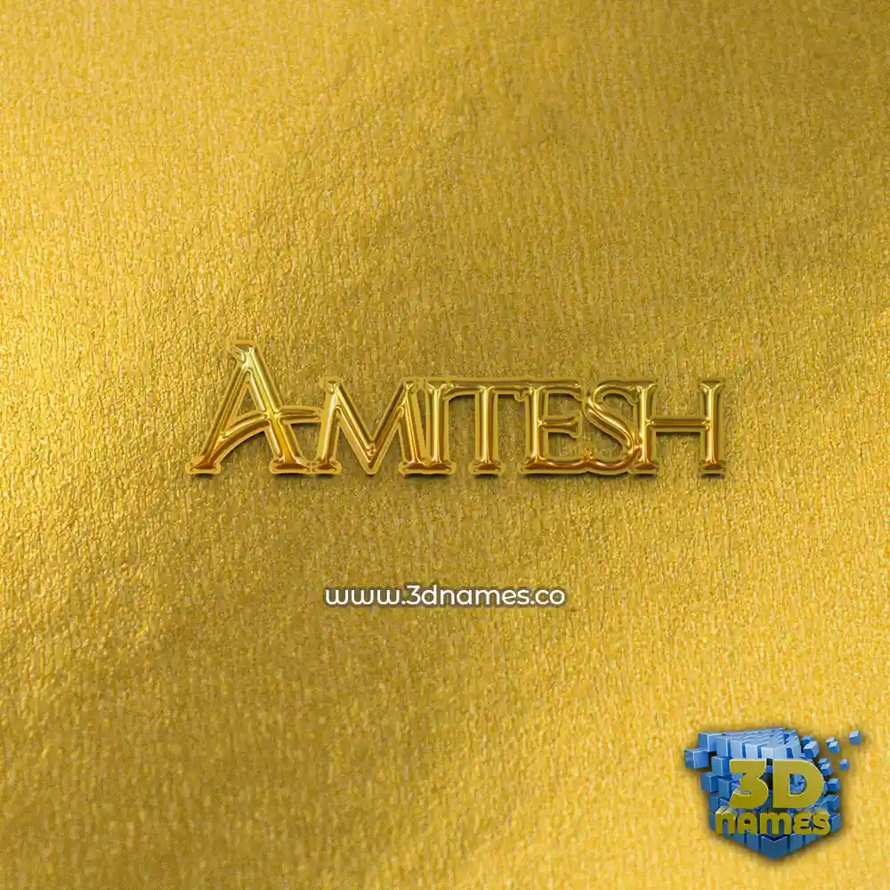 amitesh in All Gold style - 3D name wallpaper