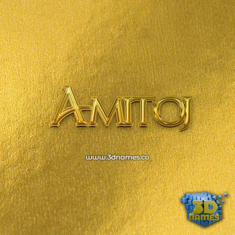 amitoj in All Gold style - 3D name wallpaper