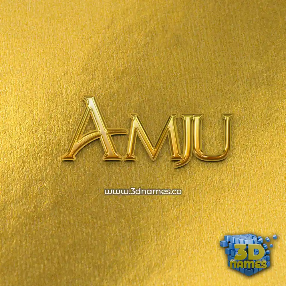 amju in All Gold style - 3D name wallpaper
