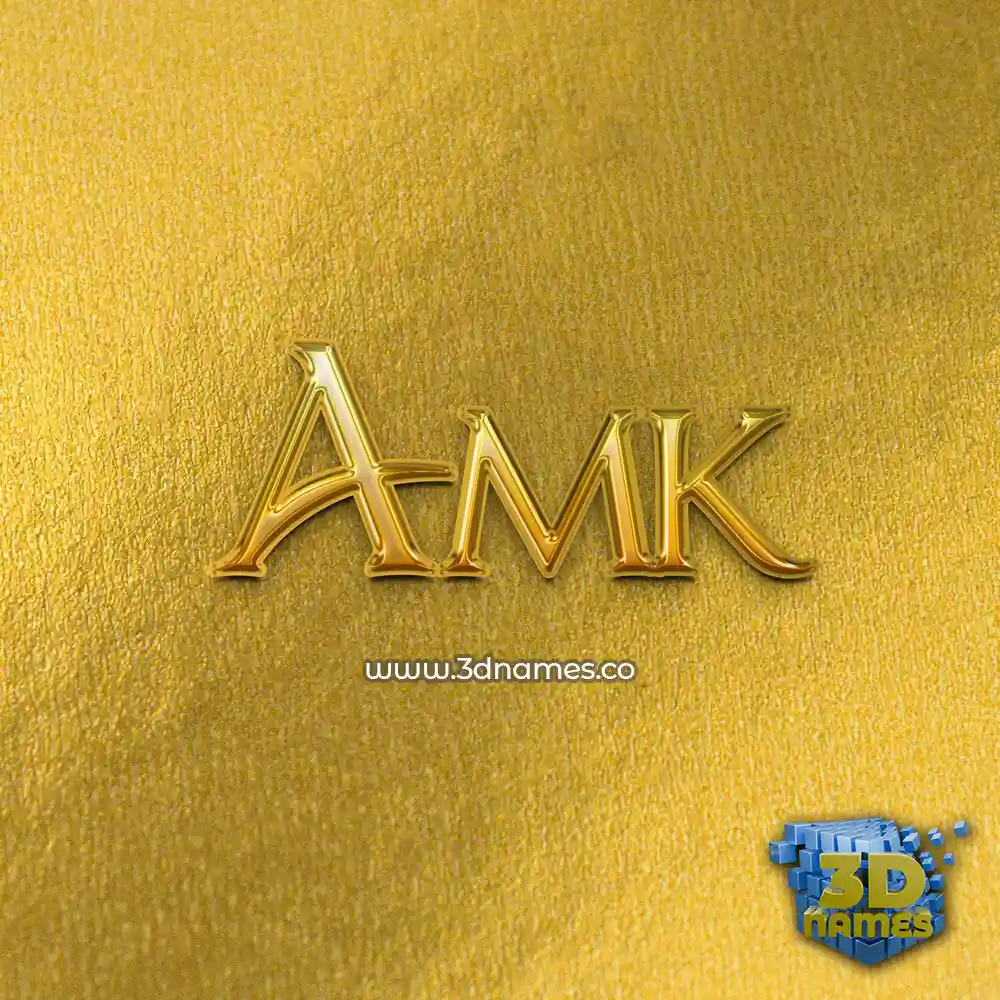 amk in All Gold style - 3D name wallpaper
