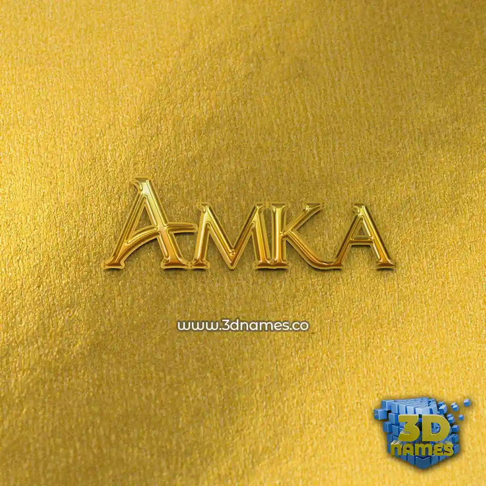 amka in All Gold style - 3D name wallpaper