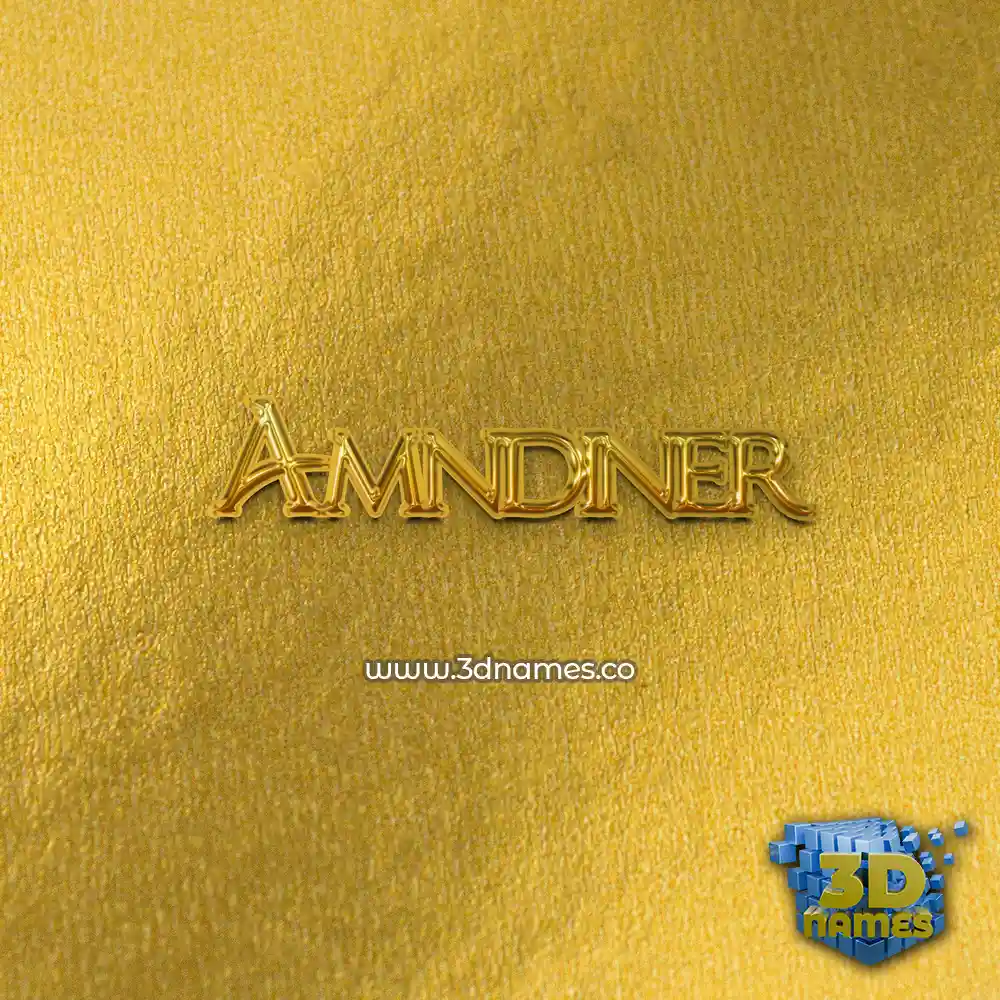 amndiner in All Gold style - 3D name wallpaper