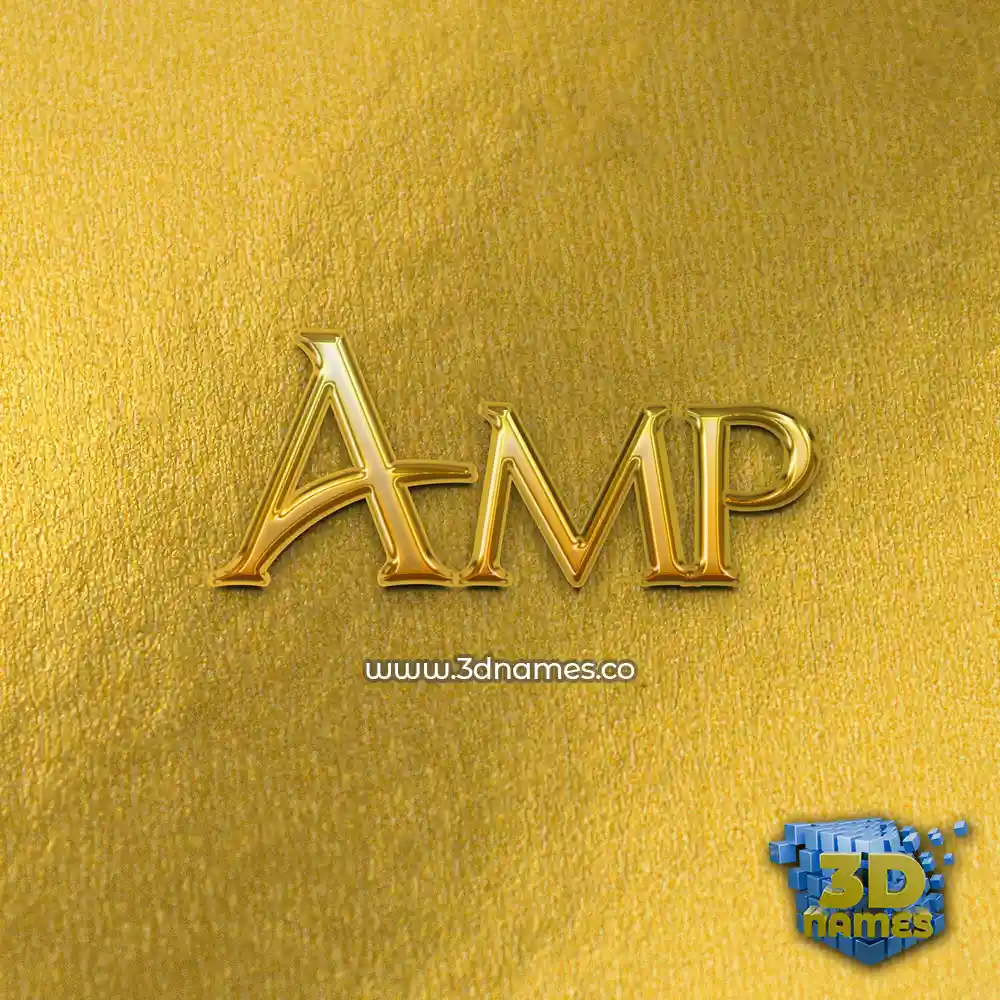 amp in All Gold style - 3D name wallpaper