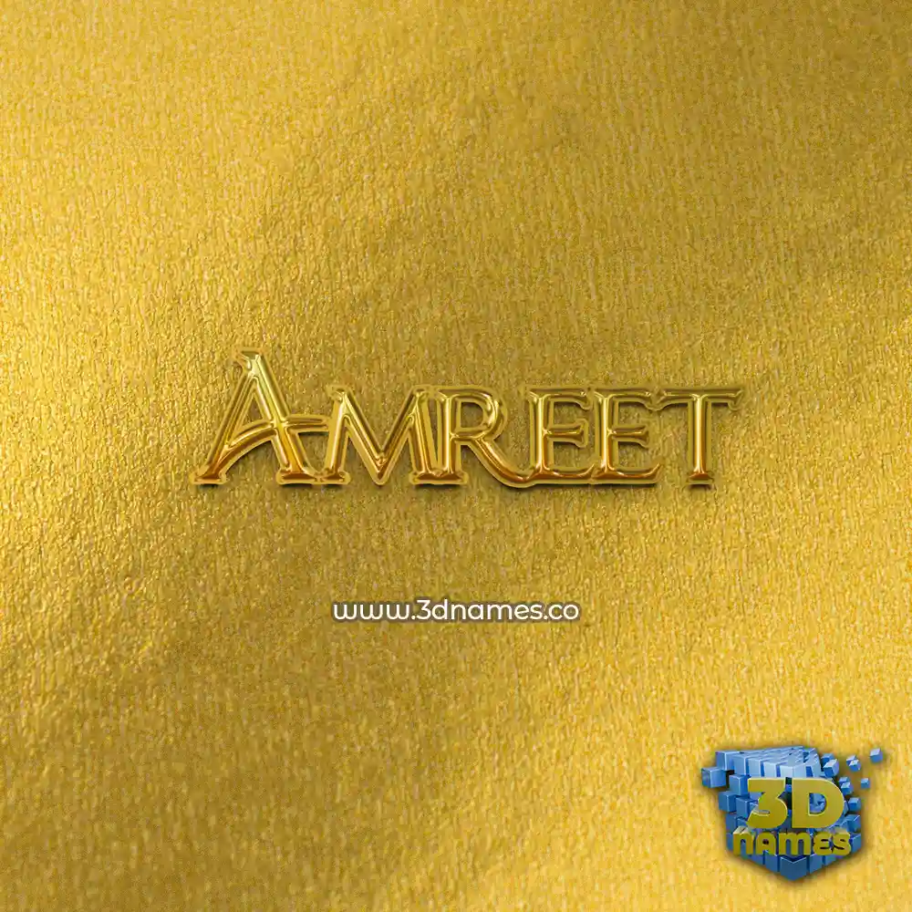 amreet in All Gold style - 3D name wallpaper