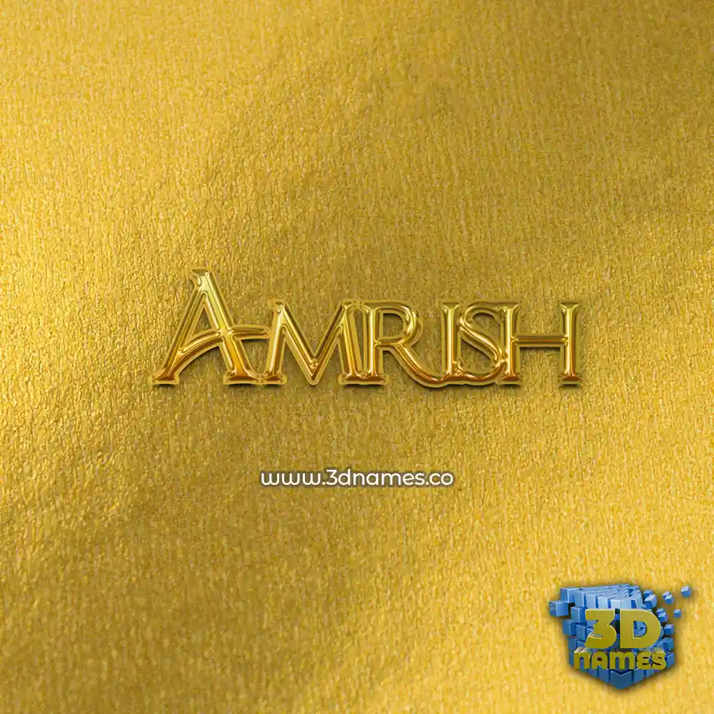 amrish in All Gold style - 3D name wallpaper