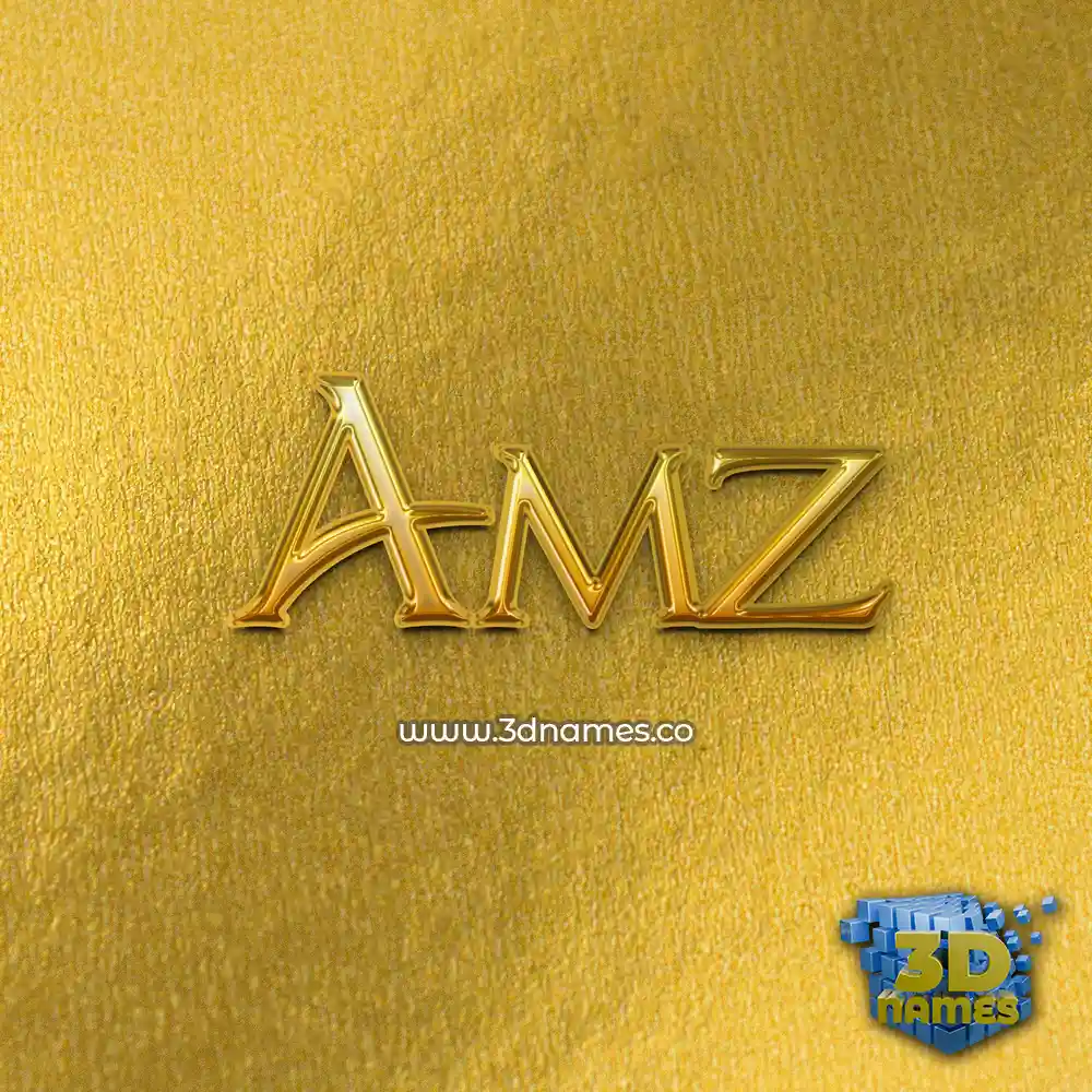 amz in All Gold style - 3D name wallpaper