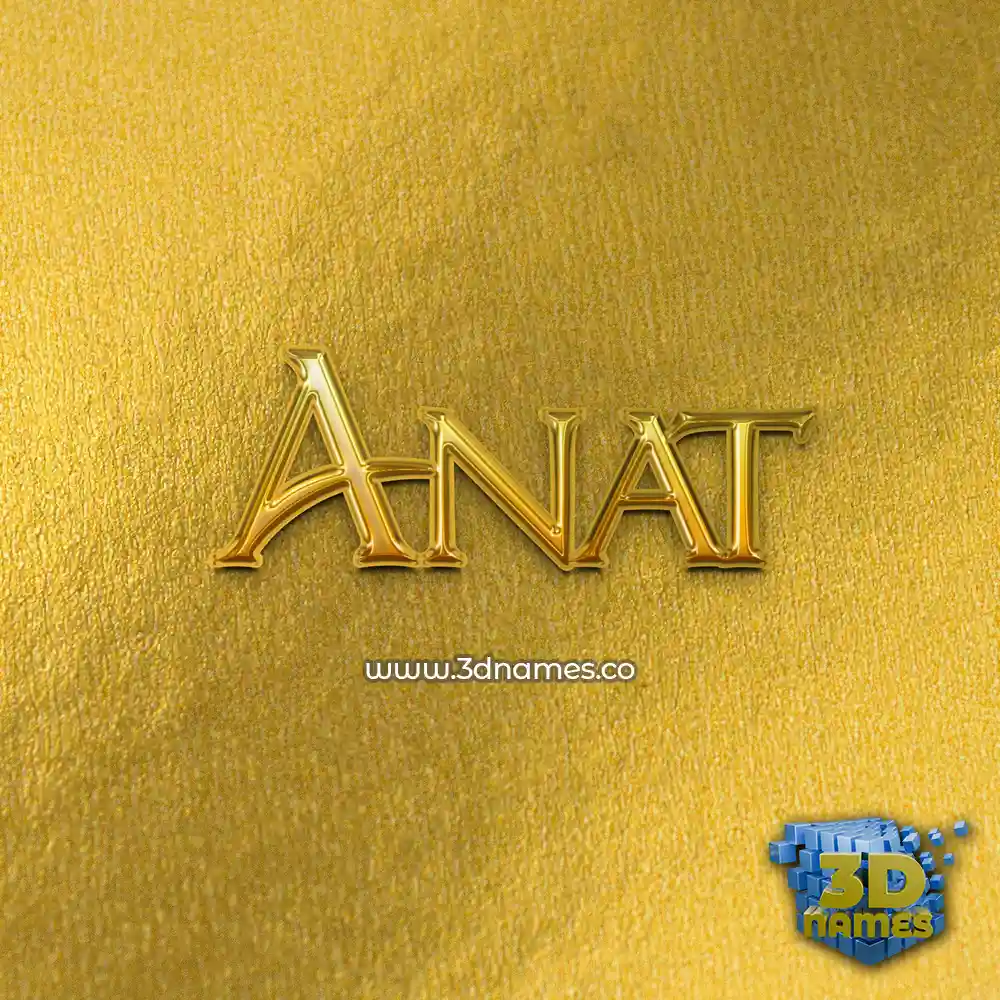 anat in All Gold style - 3D name wallpaper
