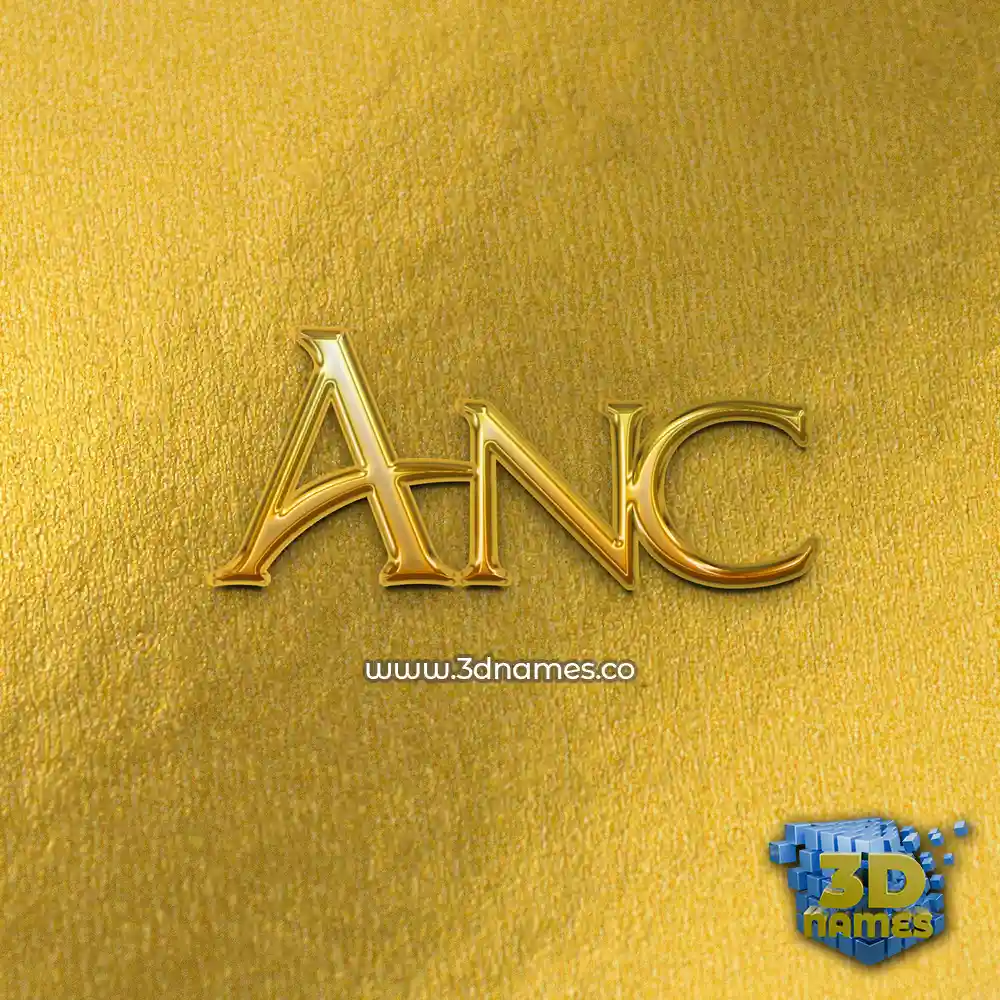 anc in All Gold style - 3D name wallpaper