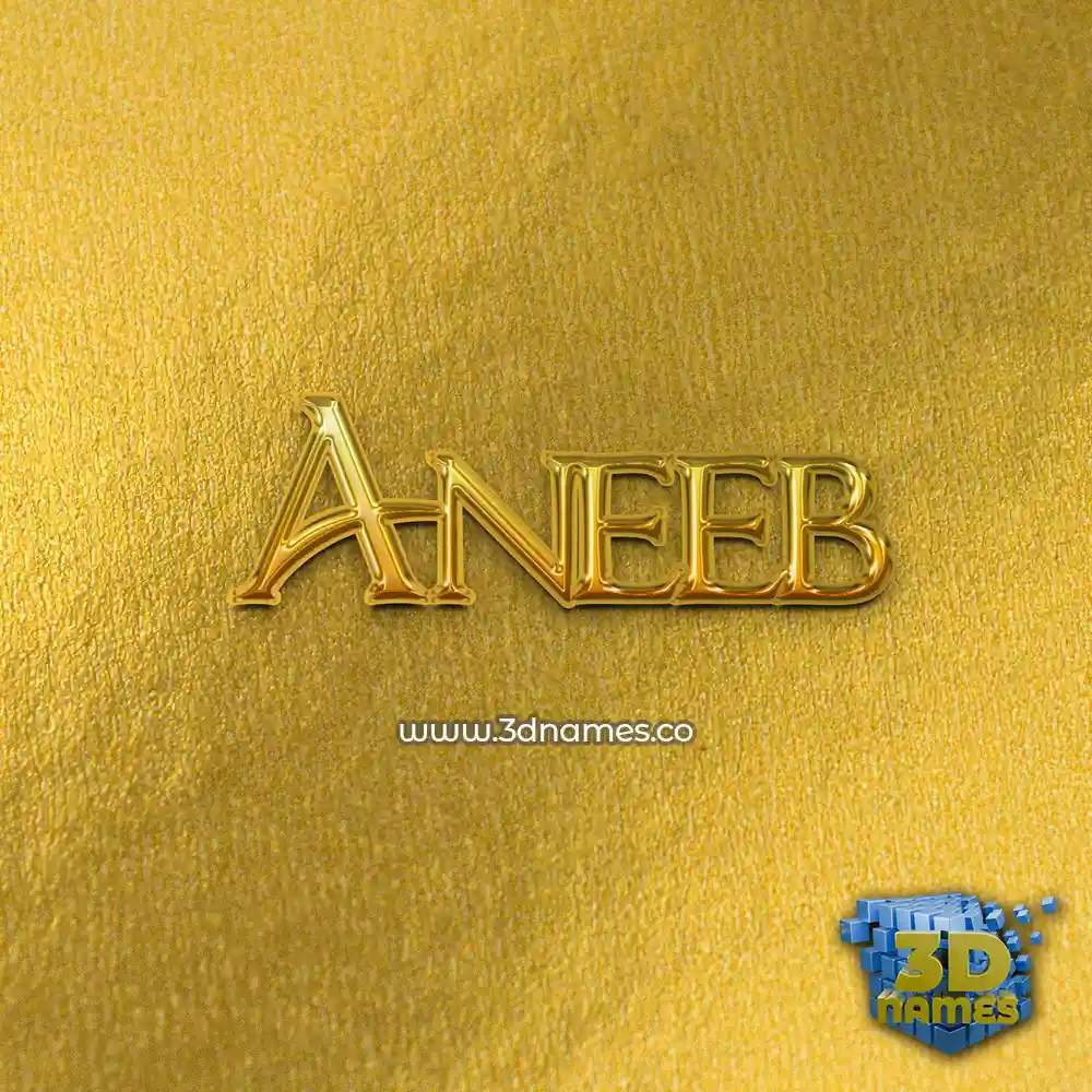 aneeb in All Gold style - 3D name wallpaper