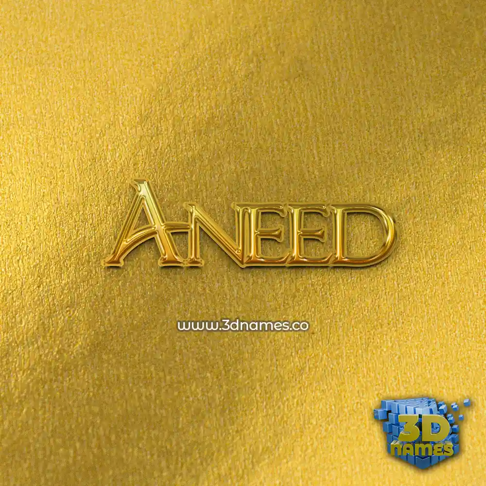 aneed in All Gold style - 3D name wallpaper