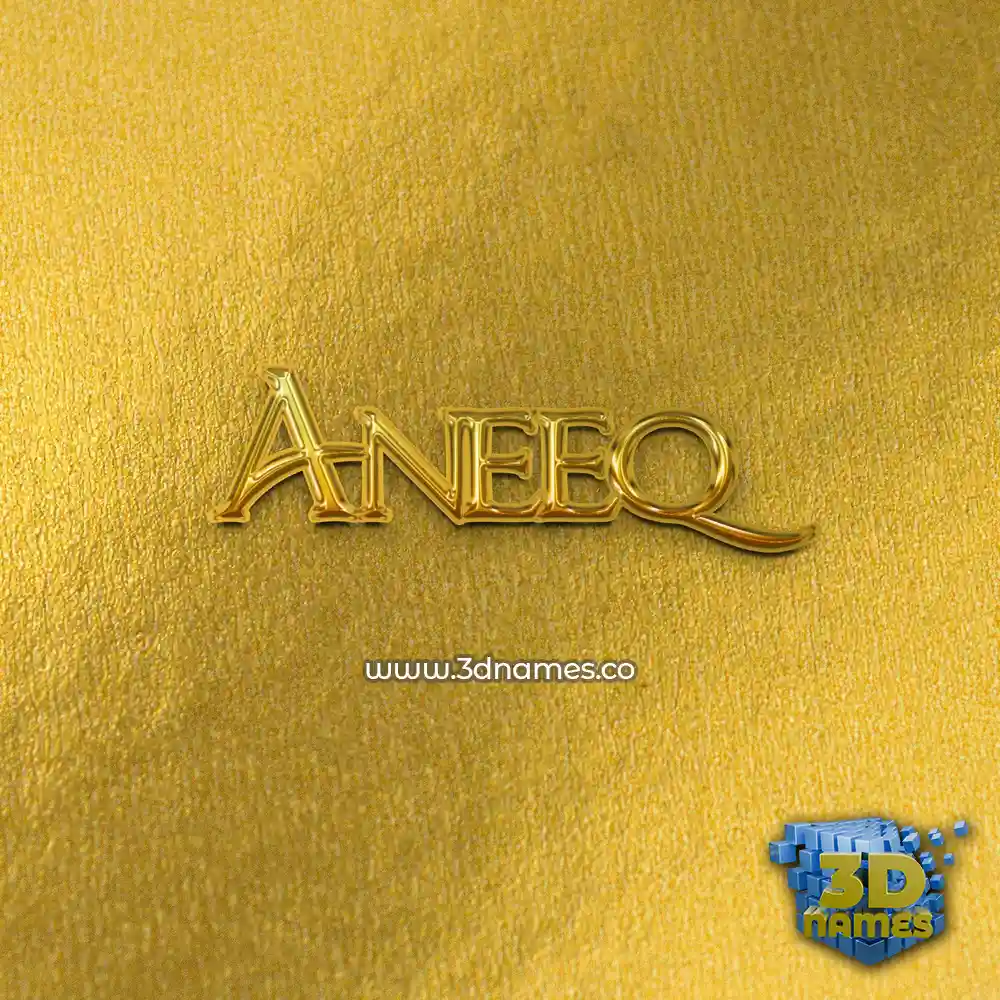 aneeq in All Gold style - 3D name wallpaper