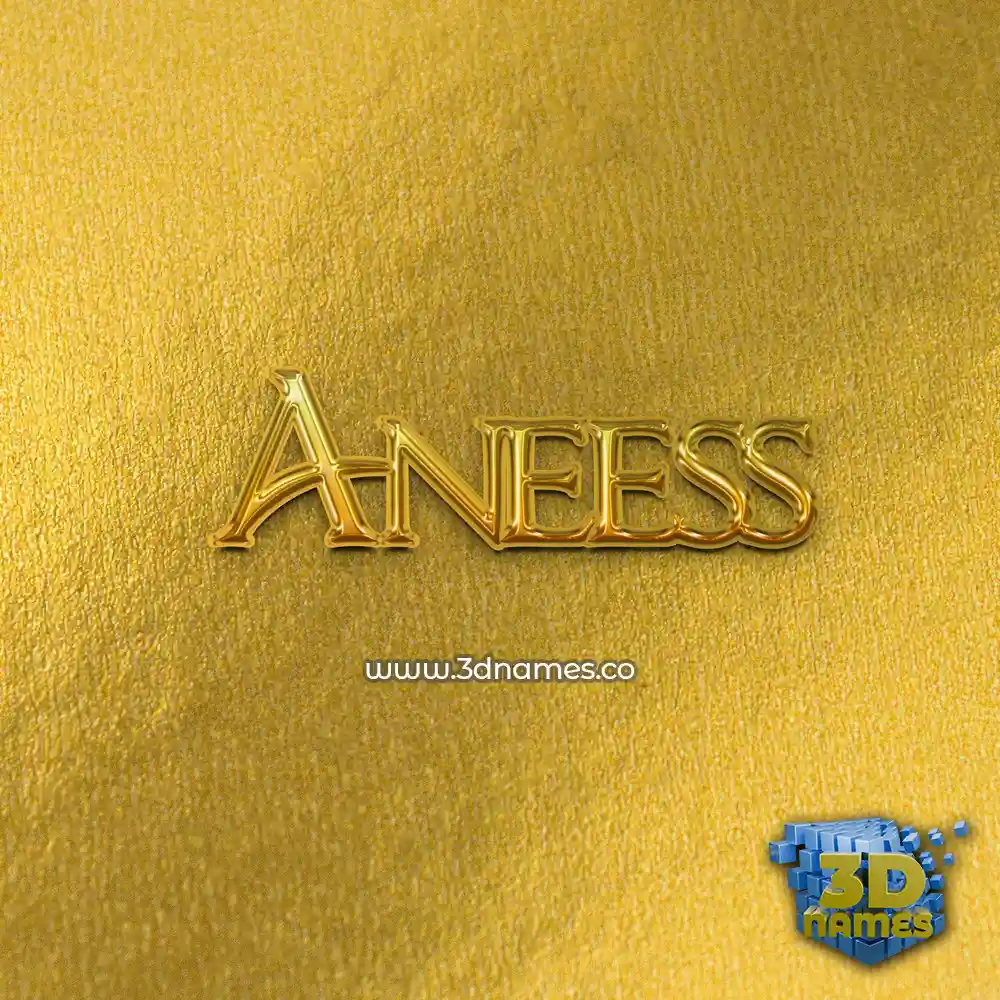 aneess in All Gold style - 3D name wallpaper